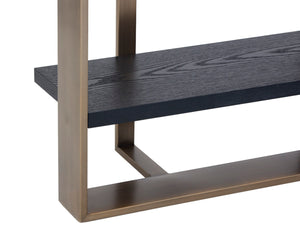 DALTON BOOKCASE - ANTIQUE BRASS - BLACK
