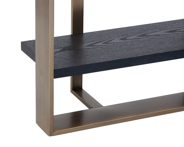 DALTON BOOKCASE - ANTIQUE BRASS - BLACK