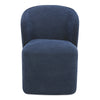 Moe's Larson Navy Blue Rolling Dining Chair