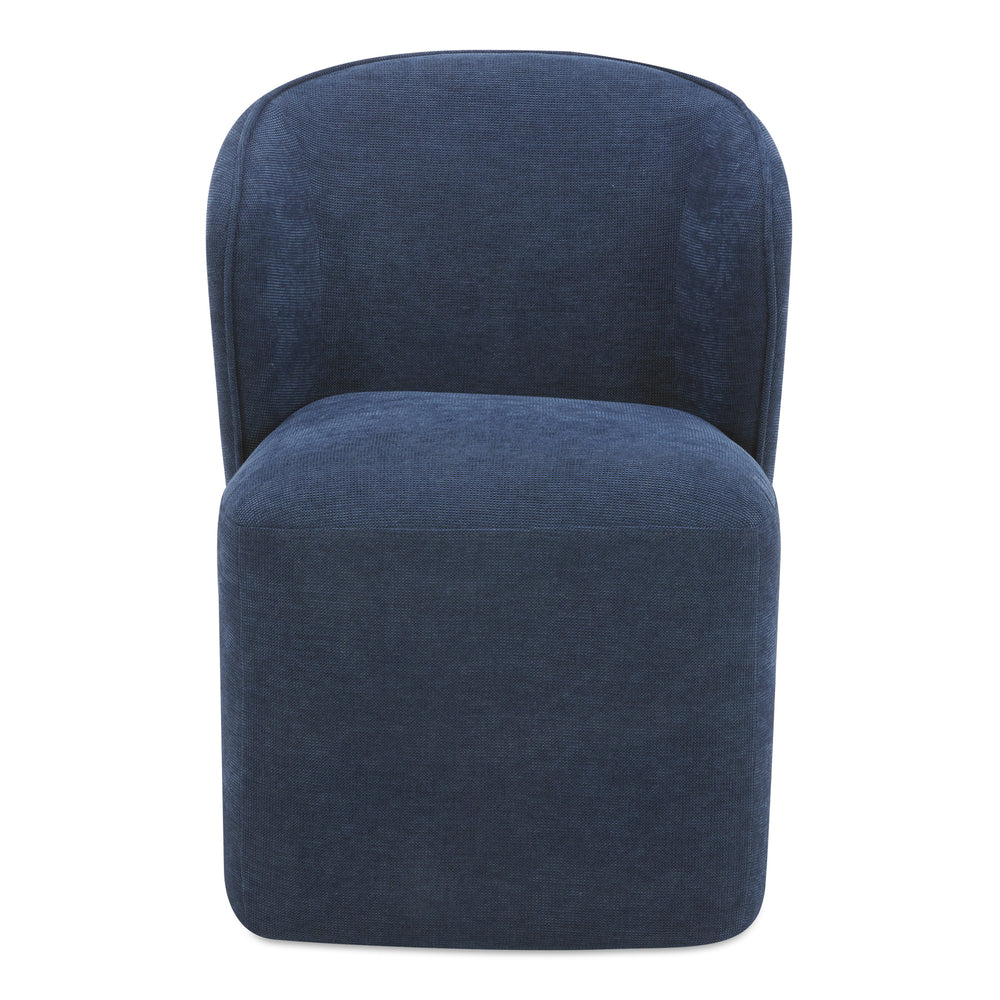 Moe's Larson Navy Blue Rolling Dining Chair