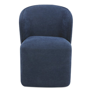Moe's Larson Navy Blue Rolling Dining Chair