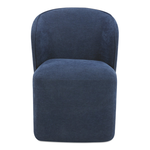 Moe's Larson Navy Blue Rolling Dining Chair