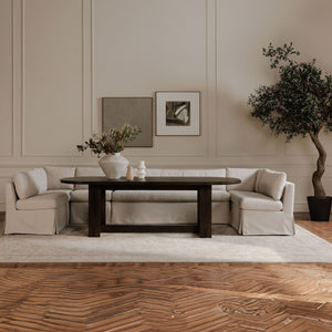 Glenn Oval Dining Table in Dark Brown Neem Wood