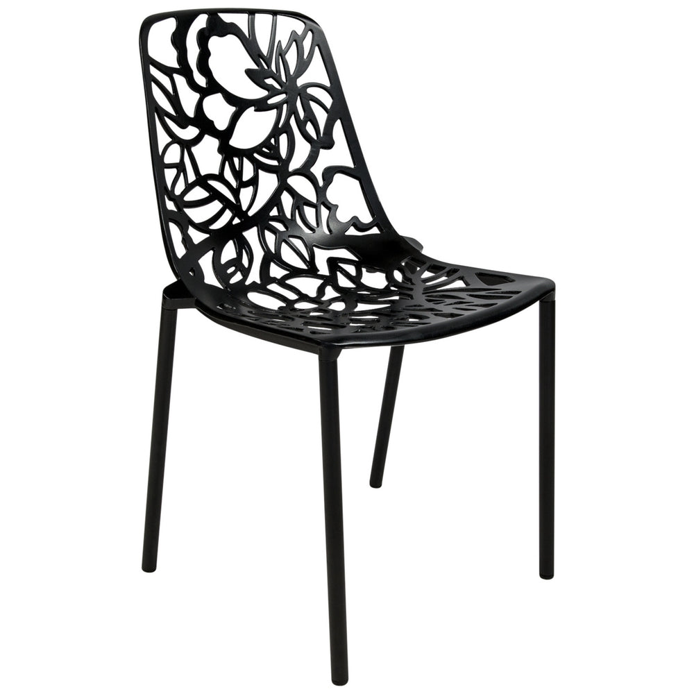ORO ALUMINUM CHAIR (ARMLESS) - BLACK