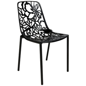 ORO ALUMINUM CHAIR (ARMLESS) - BLACK