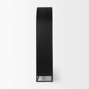 Sloan 85.5H Black Wood W/Black Metal Frame Arch Cabinet