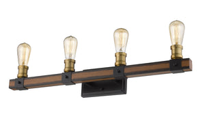 Kirkland 4 Light Vanity in Rustic Mahogany Finish