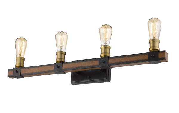 Kirkland 4 Light Vanity in Rustic Mahogany Finish