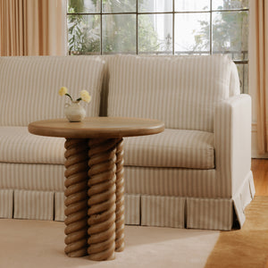 Treccia Side Table with Braided Base in Natural Oak