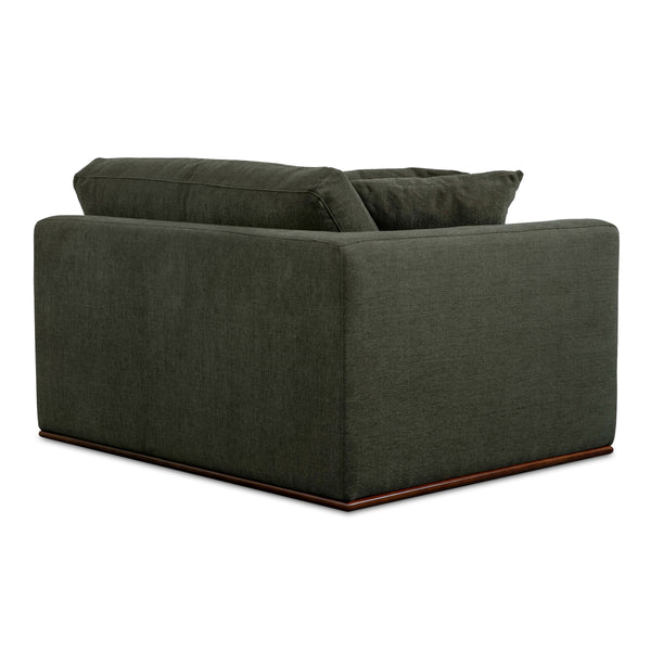 Moe's Rue Left Arm Facing Chair in Deep Green