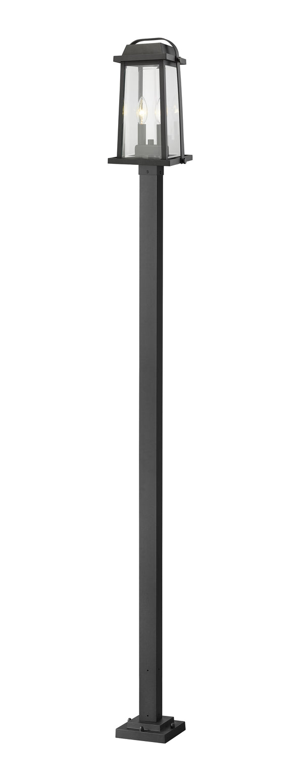 Millworks 2 Light Outdoor Post Mounted Fixture in Black Finish