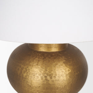 Salaah Antique Gold Brushed Metal w/ Cream Shade Table Lamp