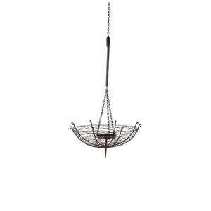 Rihanna I Small Black Metal Umbrella Candle Holder Lantern