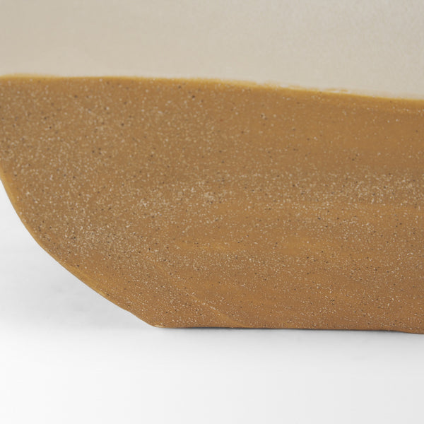 Vania Short Off White w/ Tan Textured Ceramic Vase