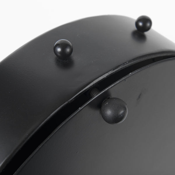 Marian 11.0L x 3.1W x 11.0H Black Studded Round Table Clock