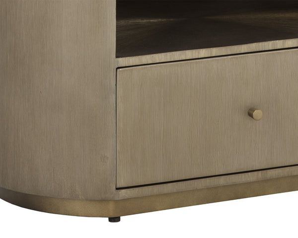 SIENA NIGHTSTAND - OVAL - ANTIQUE BRASS