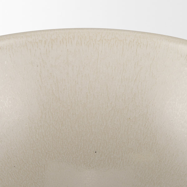 Tyren Cream Glazed Decorative Round Ceramic Bowl