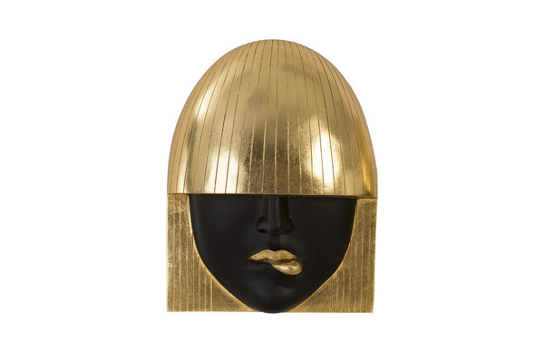 Fashion Faces Wall Tiles, Gold Leaf, Set of 3