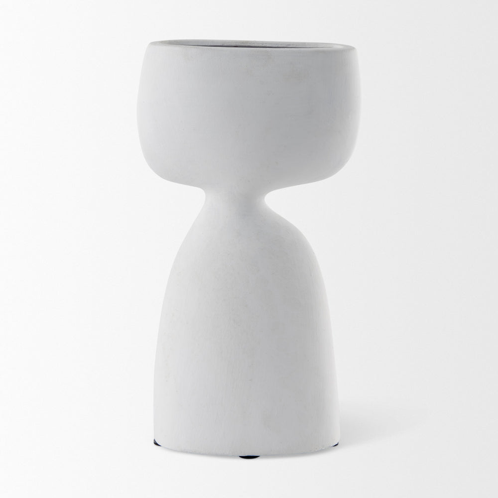 Rylee 11.6H White Ceramic Vase