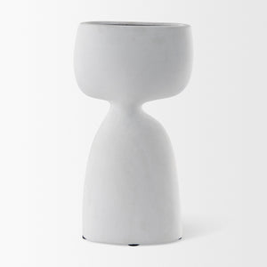 Rylee 11.6H White Ceramic Vase