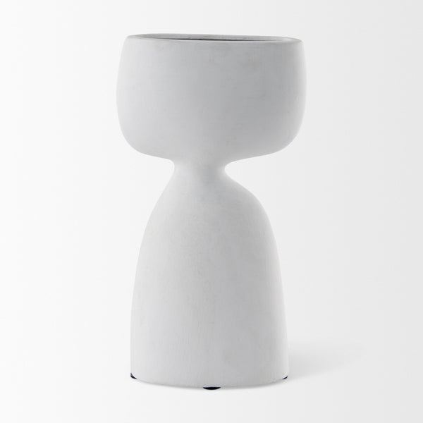 Rylee 11.6H White Ceramic Vase