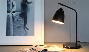 Loren Modern Table Lamp Matt - Black/White Marble