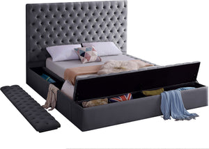 Randal Queen Bed In Grey Velvet