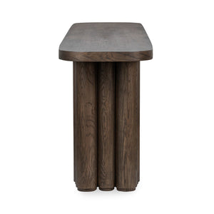 Tiber Solid Wood Console Table - Toasted Brown