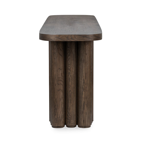 Tiber Solid Wood Console Table - Toasted Brown