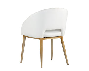 Thatcher Dining Chair - Antique Brass - Snow