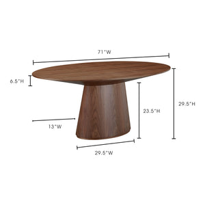 Otago Oval Dining Table in Walnut Brown