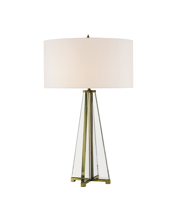 Lamont Table Lamp In Clear & Brass