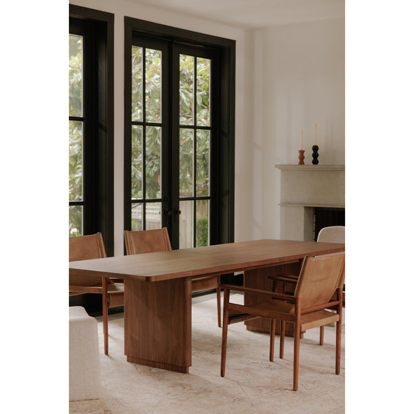 Round Off Small Dining Table in Walnut Brown