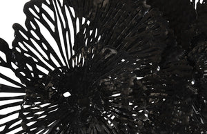 Flower Wall Art, Large, Black, Metal