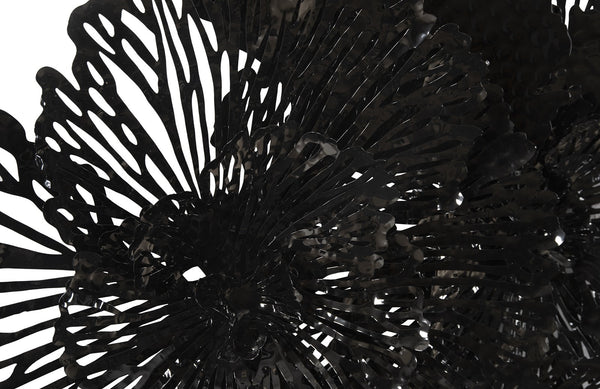 Flower Wall Art, Large, Black, Metal