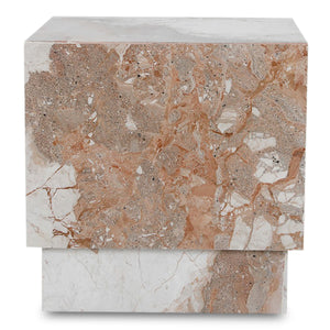 Layla Side Table in Breccia Marble