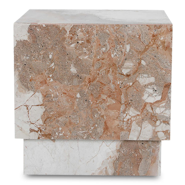 Layla Side Table in Breccia Marble