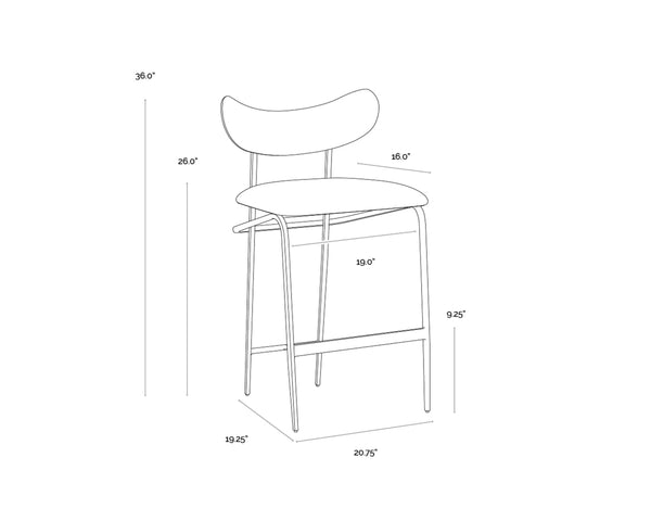 GIBBONS COUNTER STOOL - BLACK - BRAVO PORTABELLA