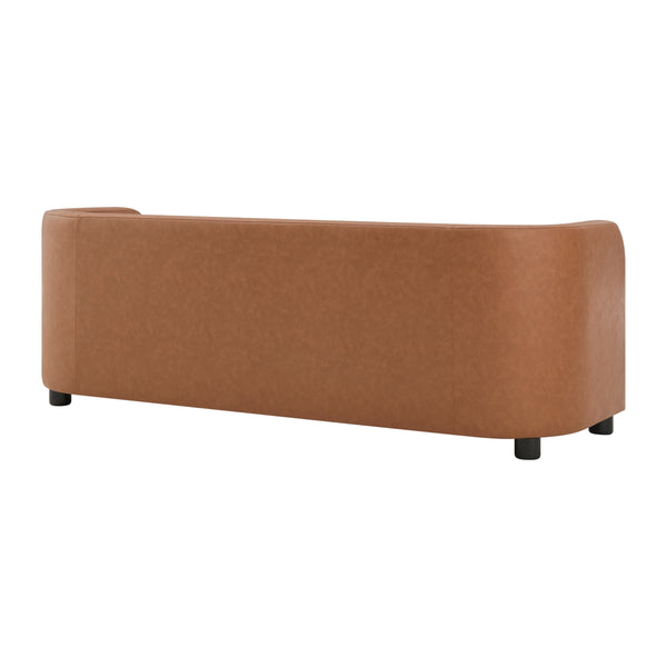 Wendy KD Faux Leather Storage Bench, Vintage Cider