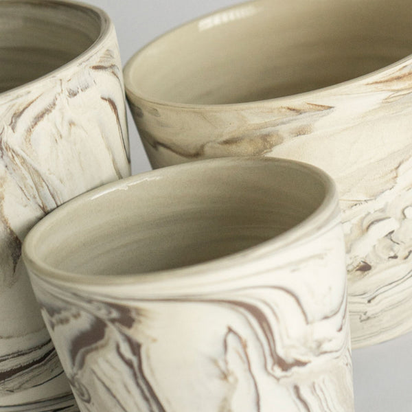 Agateware Cachepot, set/3