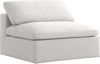 Carmen Cloud Armless Chair In Cream Linen Fabric