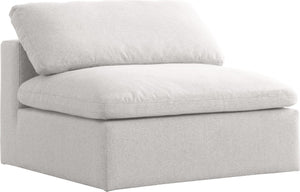 Carmen Cloud Armless Chair In Cream Linen Fabric