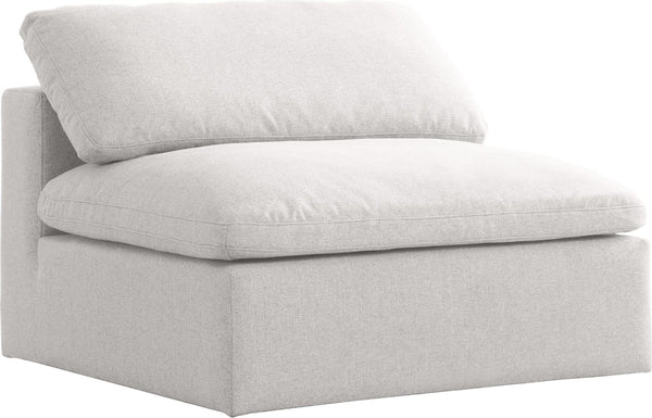 Carmen Cloud Armless Chair In Cream Linen Fabric