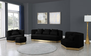 Dianna Ottoman In Black Velvet