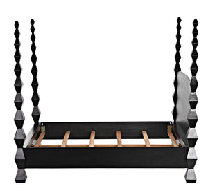 Brancusi Bed, Queen, Hand Rubbed Black