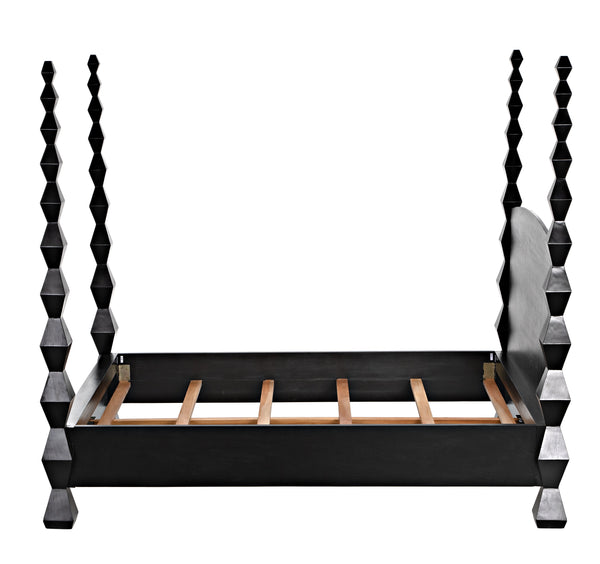 Brancusi Bed, Queen, Hand Rubbed Black