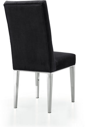 Pauline Dining Chair In Black Velvet