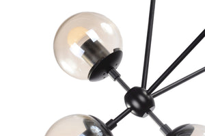 Hodge Pendant Lamp In Black /Cognac Glass