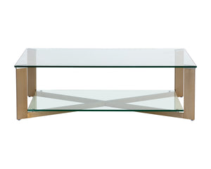 XAVIER COFFEE TABLE - RECTANGULAR - ANTIQUE BRASS