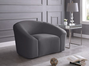 Vivian Chair In Grey Velvet